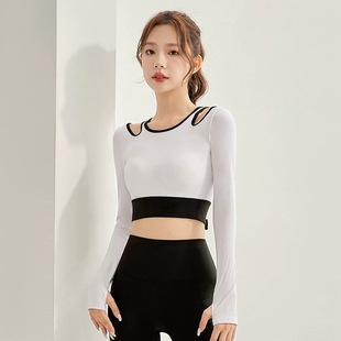 显瘦跑步运动普拉提健身透气训练服女 2024新款 瑜伽服女修身 长袖