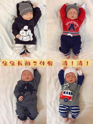 美国春秋恐龙长袖T恤婴儿童装