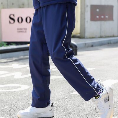 校服裤子男女冬季宽松藏蓝中学生一条杠加绒小学生春秋冲锋裤校裤