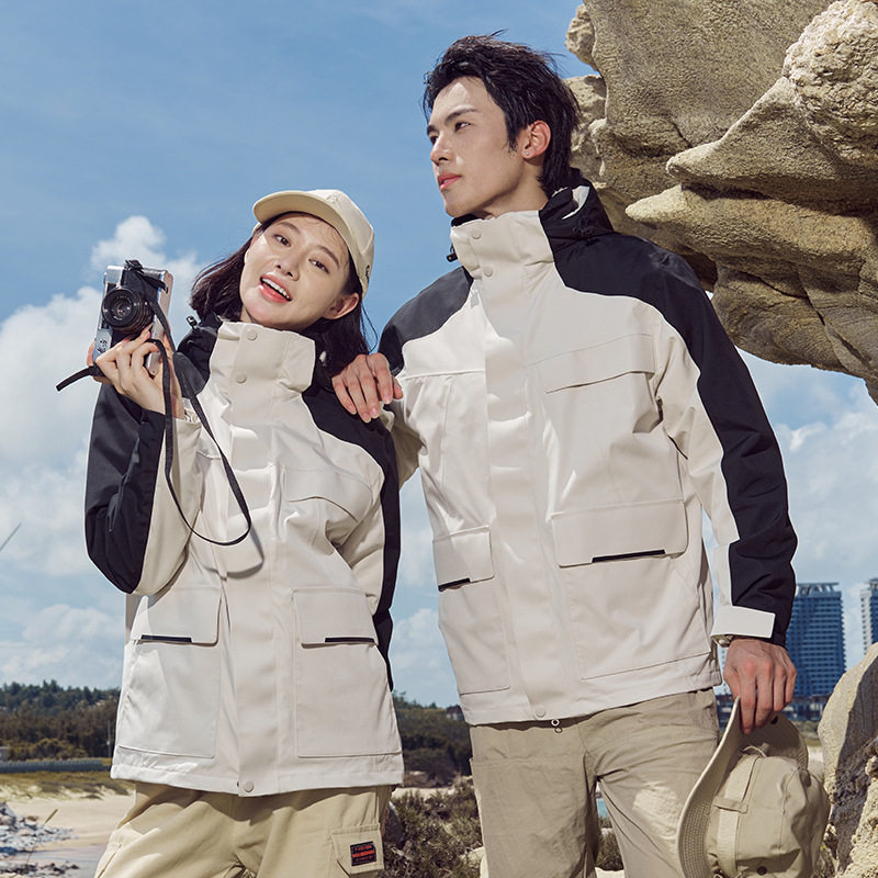 冲锋衣男女三合一可拆卸户外两件套防水防风登山外套工作服滑雪服