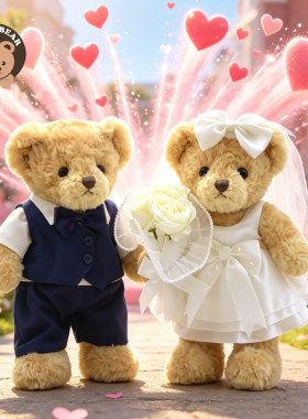 婚纱情侣熊公仔毛绒玩具泰迪熊