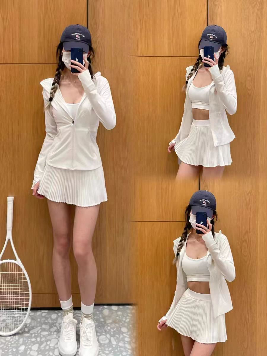 同款Varsity女风琴褶高腰网球裙速干芯吸瑜伽短裙户外运动百搭裙