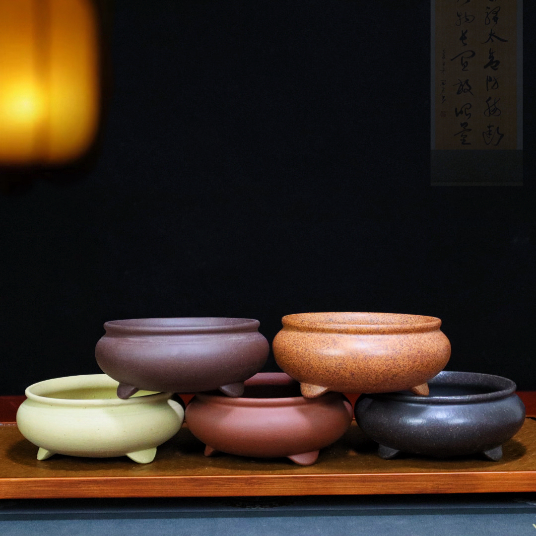 特价紫砂花盆小多肉菖蒲专用盆景盆金弹子盆栽绿植桌面室内陶瓷盆