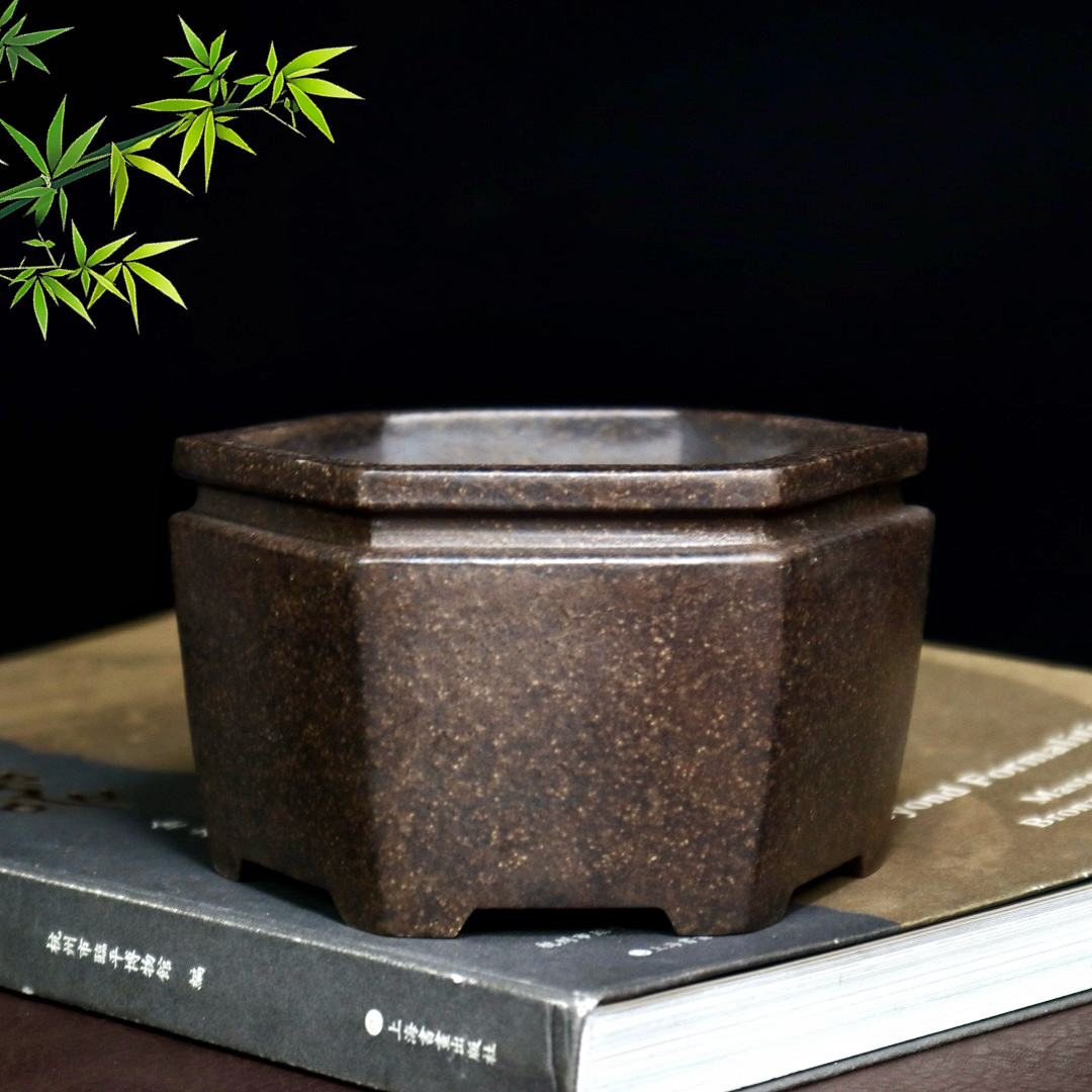 特价清仓六方紫砂花盆小多肉菖蒲文竹金弹子盆景盆桌面绿植盆栽盆