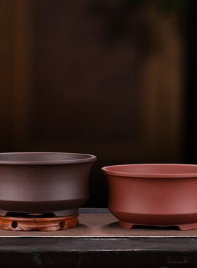 厂家直销精品大号紫砂花盆景盆金弹子罗汉松黄杨盆云竹多肉菖蒲盆