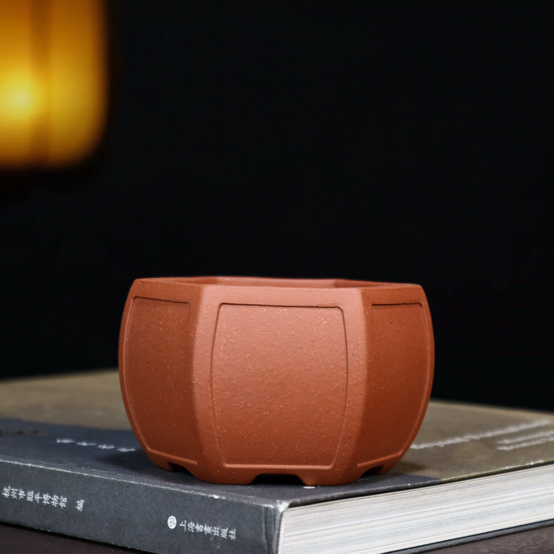 特价清仓真紫砂花盆微型小六方盆多肉菖蒲金弹子盆景盆桌面绿植盆