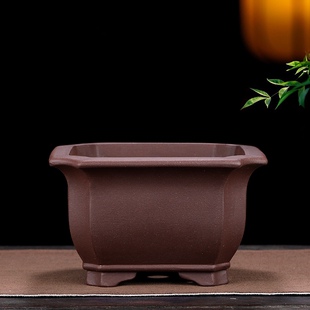 宜兴紫砂花盆手工大四方盆景盆多肉云竹金弹子黑松黄杨绿植盆栽盆