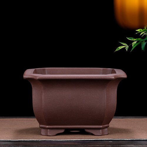 宜兴紫砂花盆手工大四方盆景盆多肉云竹金弹子黑松黄杨绿植盆栽盆