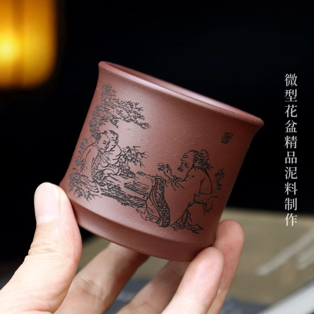 精品紫砂花盆小号迷你微型掌上盆景盆多肉菖蒲云竹盆栽盆特价清仓