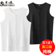 薄款 马甲纯棉背心老年人外穿汗衫 开衫 申本男士 夏季 无袖 老头衫 坎肩