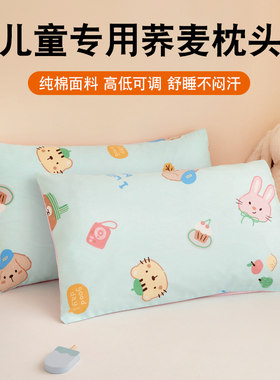 儿童四季纯荞麦枕头0-3-6-12岁幼儿园午睡婴儿童卡通荞麦壳枕芯