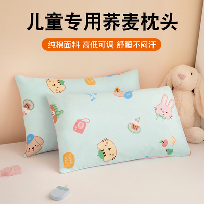 儿童四季纯荞麦枕头0-3-6-12岁幼儿园午睡婴儿童卡通荞麦壳枕芯