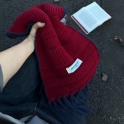 吴昕同款针织流苏围巾女款