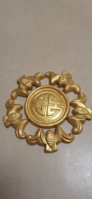 皇土牌/陶艺珍品/殡葬陪葬随葬用品陶俑制品落葬下葬金色五福捧寿