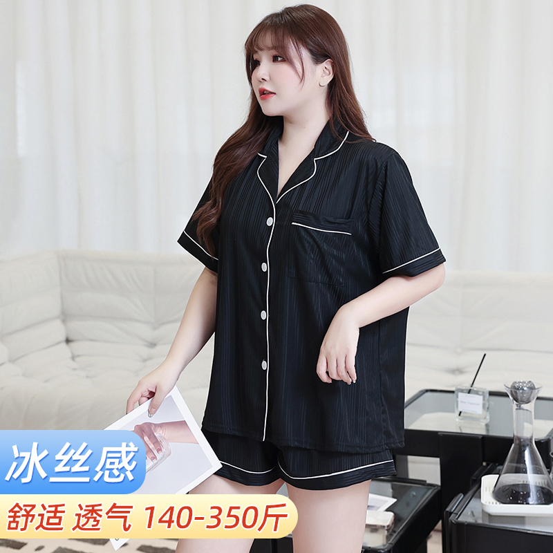 夏季大码薄款宽松针织棉家居服女