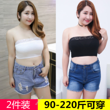 大码抹胸胖mm防走光薄款内衣无肩带200斤莫代尔加肥加大胸挡裹胸