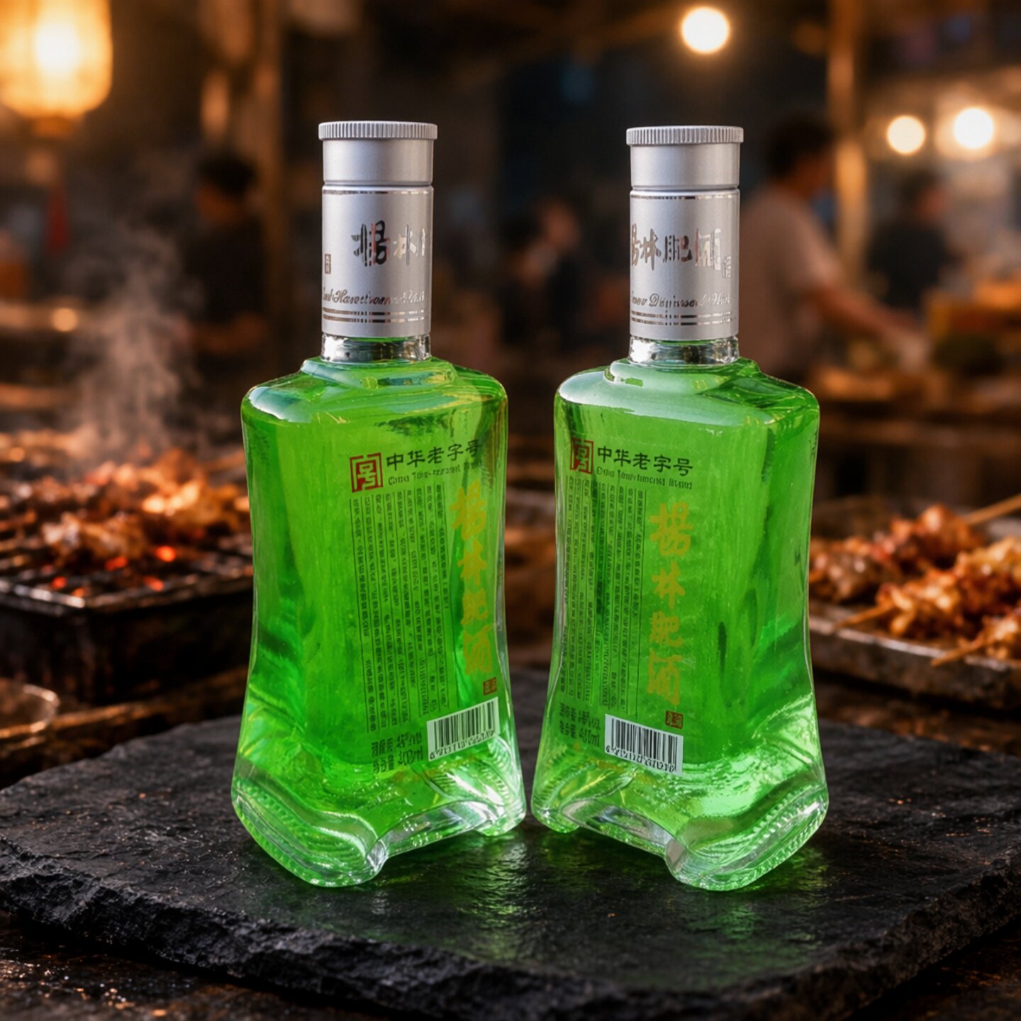 杨林肥酒传统露酒400mlx2裸瓶装48度绿色小酒 云南特产中华老字号
