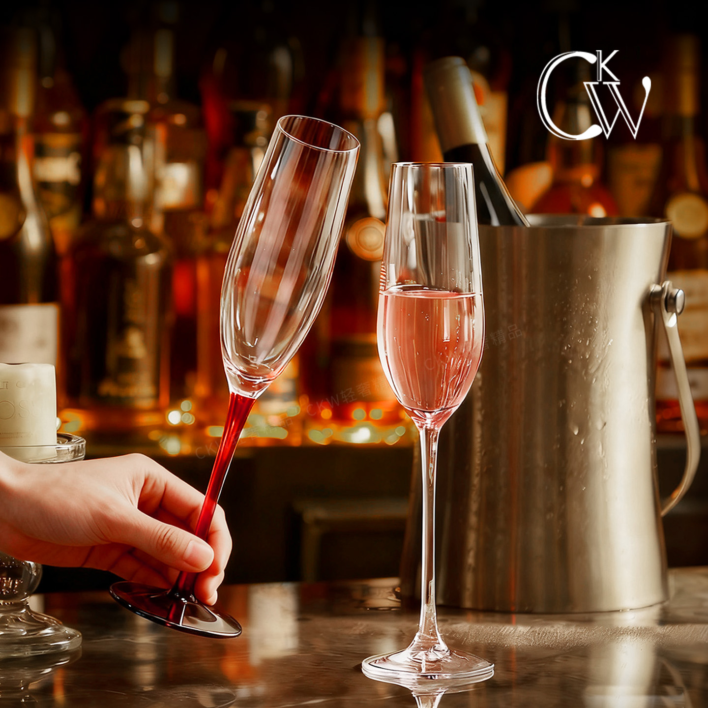 CKW水晶香槟高脚杯礼盒高级套装