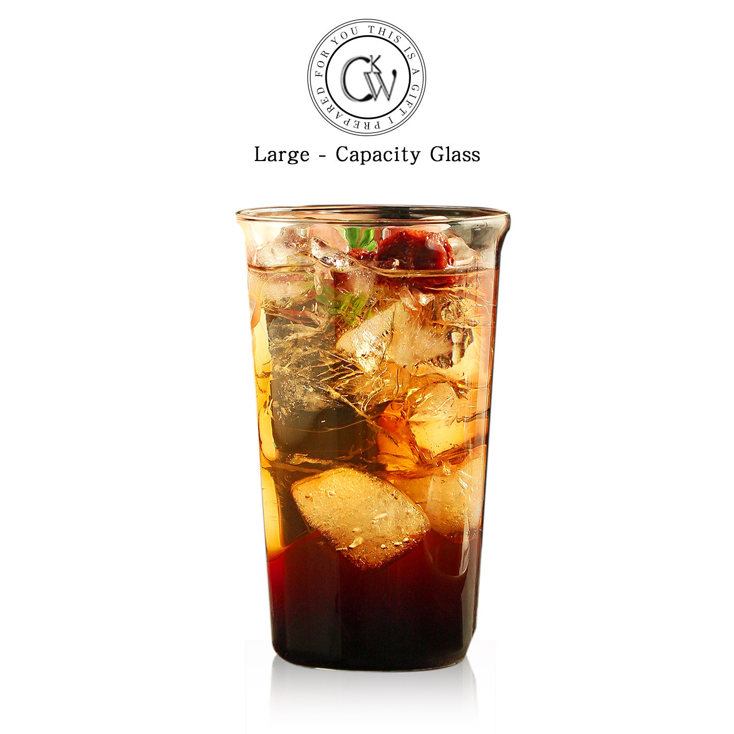 CKW 玻璃杯大容量耐热扩口咖啡杯创意牛奶杯水杯子美式威士忌酒杯