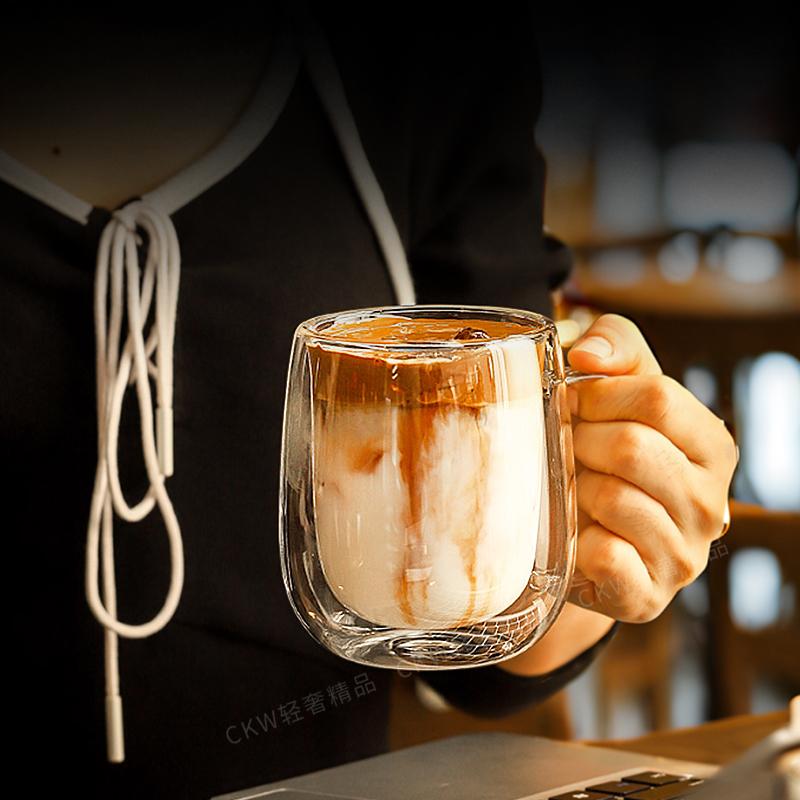 CKW双层耐热玻璃杯透明茶杯