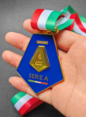 2025意甲那不勒斯夺冠奖牌尤文图斯足球迷模型CAMPIONE挂牌纪念品