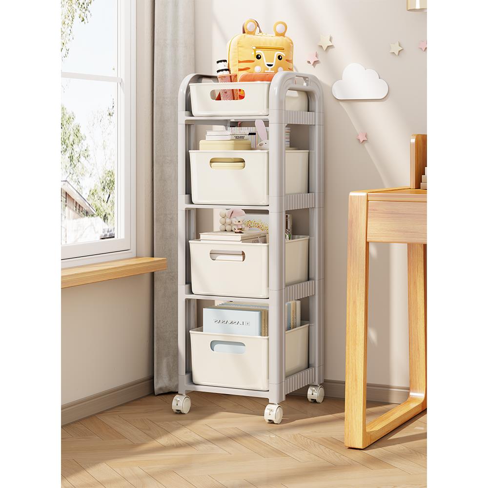 书架学习桌旁学生书包置物架抽屉式收纳架书本书籍学习用品整理架