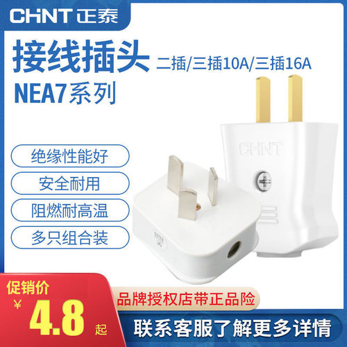 正泰插头不带线二插10A三插