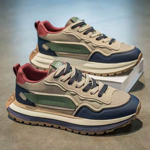 男鞋2025男鞋休闲百搭运动鞋港风高颜值老爹鞋新款增高厚底潮鞋子