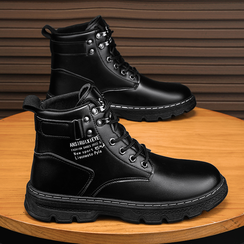 韩版潮流工装2023秋季马丁靴舒适