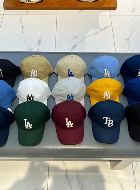 韩国正品MLB帽子NY洋基队女防晒大标软顶棒球帽LA遮阳男鸭舌帽CP6