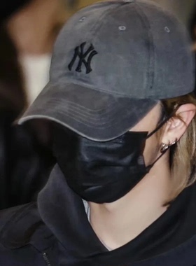 韩国正品MLB帽子新款软顶NY棒球帽男女同款休闲鸭舌帽3acpvv14n