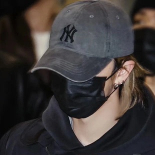 软顶NY棒球帽男女同款 休闲鸭舌帽3acpvv14n MLB帽子新款 韩国正品