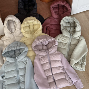 2025男女童羽绒服秋冬新国标90白鸭绒连帽保暖拼接显瘦校服神器潮