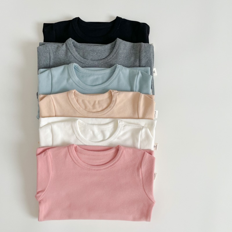 儿童春秋保暖百搭弹力磨毛打底衫