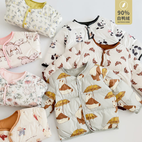 【新国标90白鸭绒】宝宝A类冬季羽绒内胆男女童印花双面外穿外套