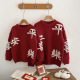 潮 针织衫 高端新年亲子装 2024秋冬加厚红色平安喜乐毛衣套头兄妹装
