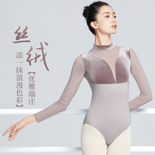 舞蹈服成人中国舞体操服女连体服丝绒立领芭蕾舞练功服基训形体服