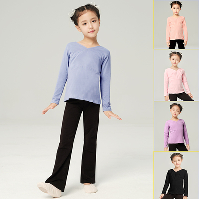 舞蹈服儿童女上衣棉春秋中国舞