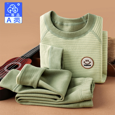 春秋纯棉儿童保暖内衣套装打底衫