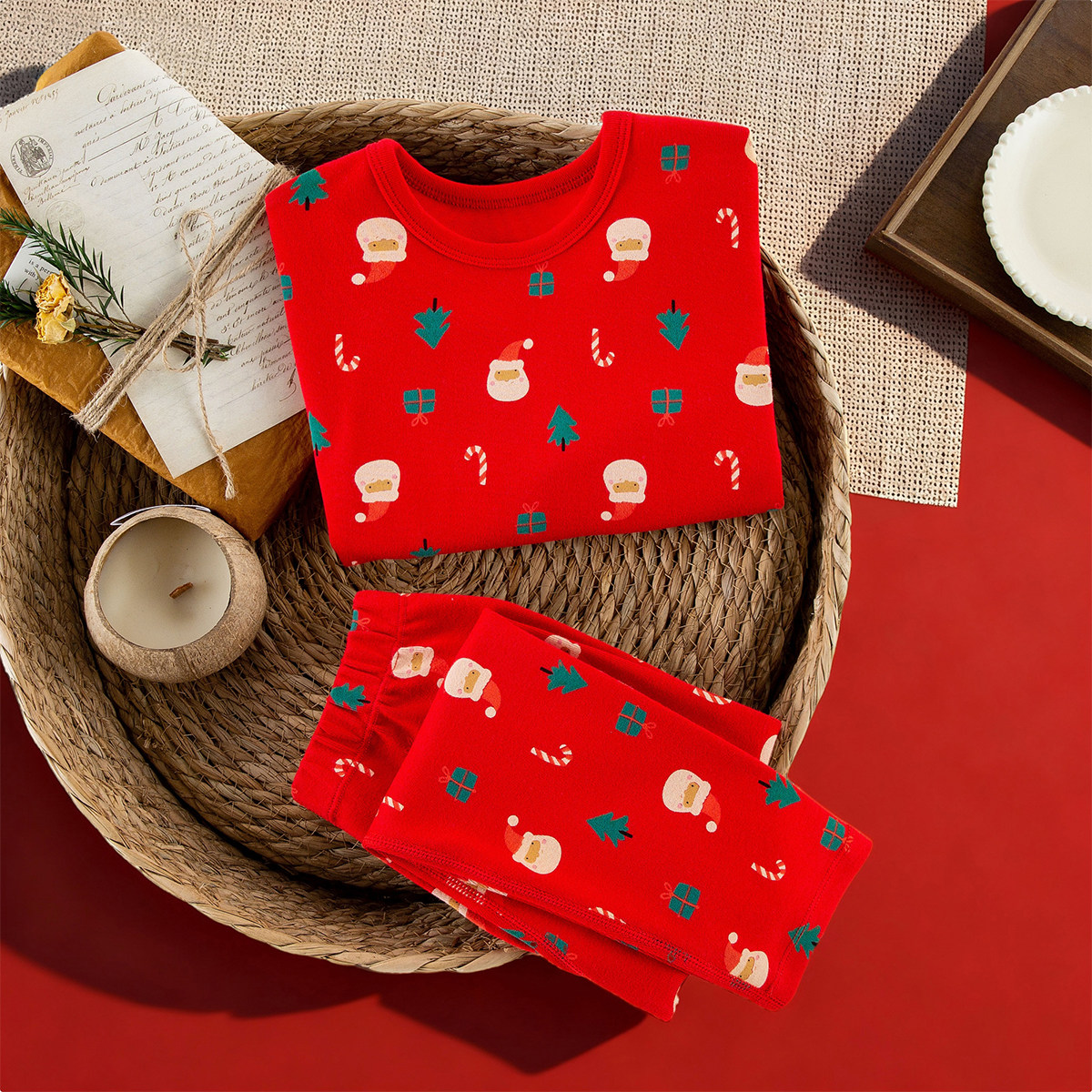 秋季儿童纯棉秋衣秋裤保暖内衣套装男童女童本命年红色马年家居服,童装/婴儿装/亲子装,内衣套装,淘宝优惠券,粉丝福利购,淘宝优惠卷