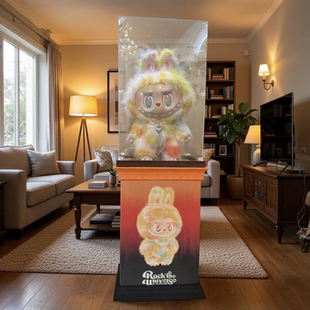 3D打印罗马柱底座适用于Rock扎染彩娃泡泡玛特防尘罩展示盒
