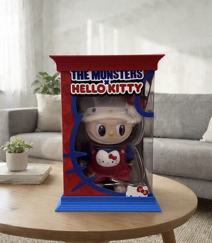 3D打印罗马柱底座适配拉布布hellokitty三丽鸥展示盒收纳盒展示盒