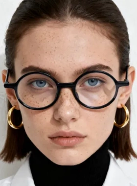 98032新款跨境复古镜框板材眼镜大圆黑框个性潮日系镜框深圳眼镜