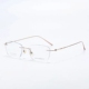 76008无边框超轻钛架猫眼蝶形多边形眼镜纯欲淑女清冷可配近视