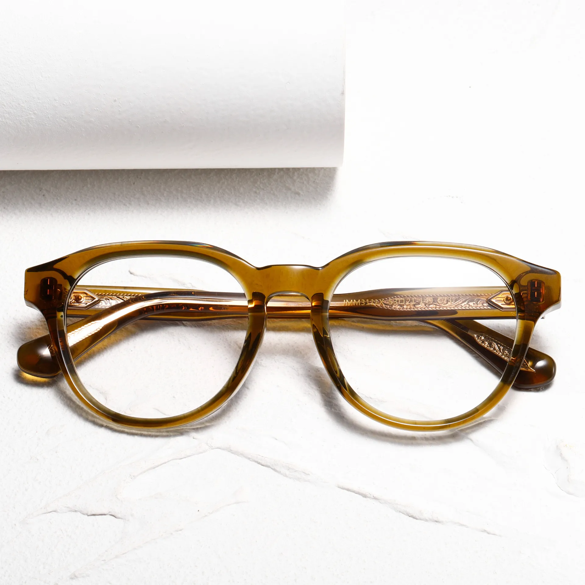 JACQUES新品同款JMM311LX8.0厚料款圆框纯钛插针内露新款