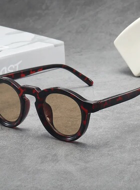 2025新款复古圆形小框高级感男女太阳镜跨境时尚潮流防紫外线墨镜