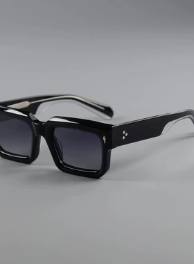 跨境个性复古厚款方框板材男女同款太阳镜时尚防晒墨镜大脸91018