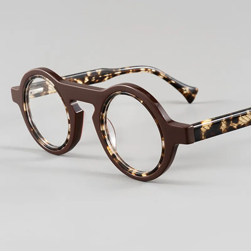 2026新外贸板材眼镜小圆框拼料复古镜架90003欧美现货 可配老花