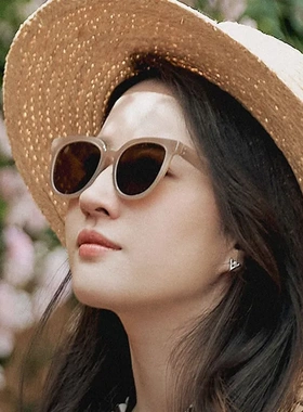 刘亦菲许红豆同款茶色墨镜女ins经典显脸小偏光太阳眼镜UV400骑行