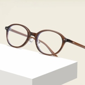 余款 TR8171韩版 时尚 配近视复古椭圆素颜米钉简约防蓝光透灰茶色黑